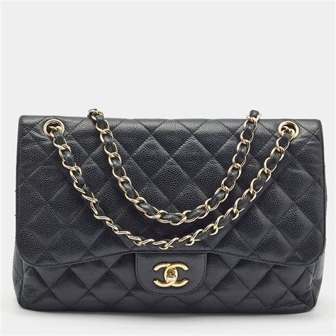 chanel caviar quilted flap classic belt bag black|CHANEL Caviar Quilted Jumbo Double Flap Black.